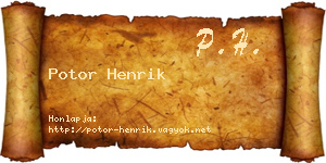 Potor Henrik névjegykártya